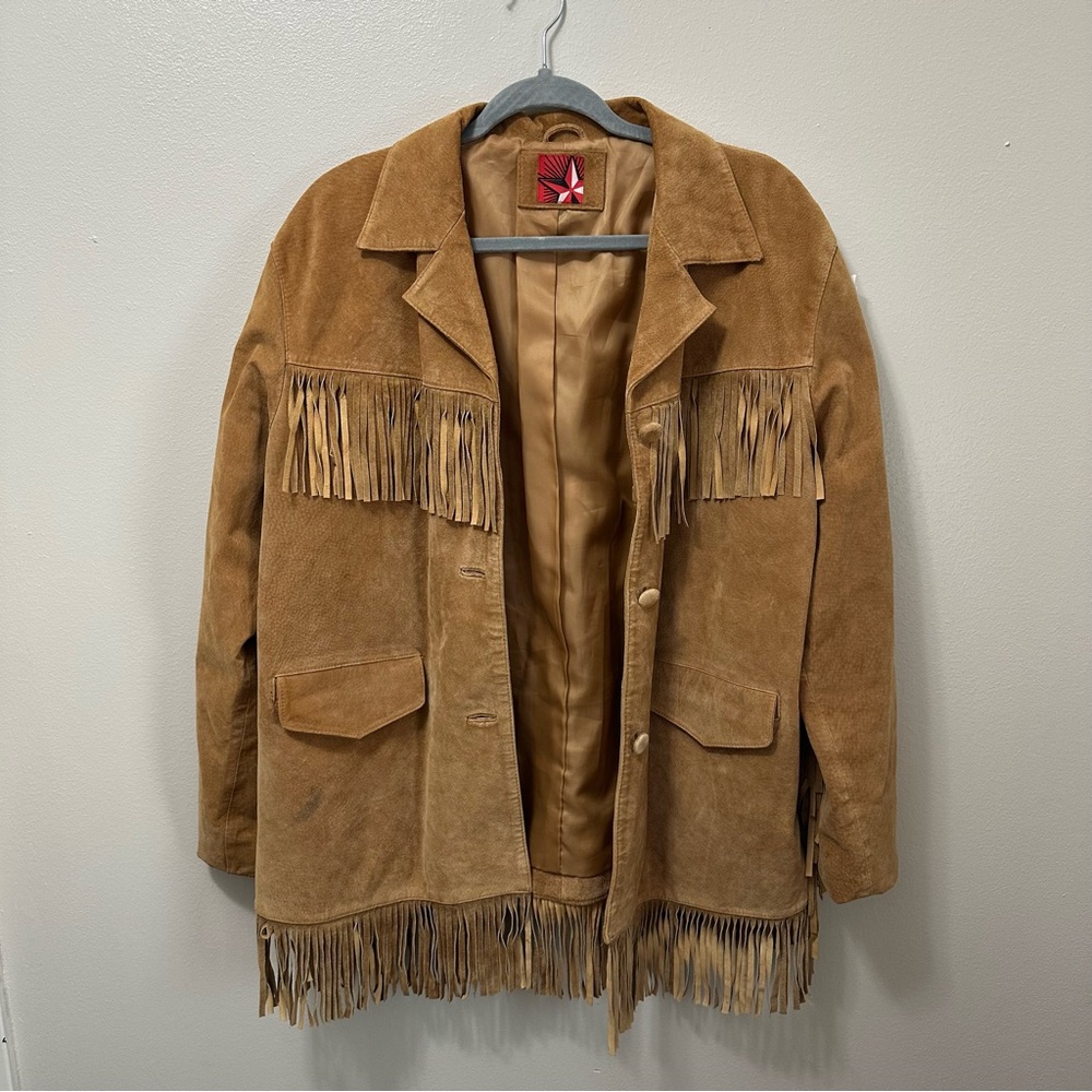 Marlboro Tan Suede Fringe Jacket